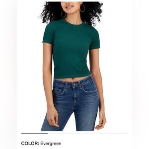 Hippie Rose- Juniors Ribbed Seamless Crewneck Top